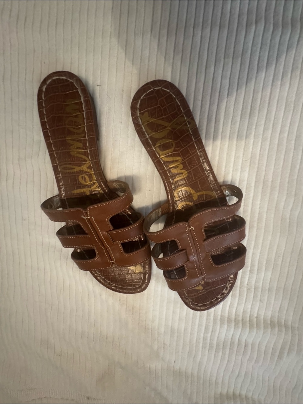 Sam Edelman Brown Leather Slide Mules
